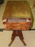 Badly Damaged Victorian Mahogany Worktable with Missing and Damaged Veneers and Broken Top